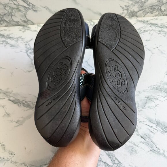 SAS Women 8.5W Nudu Sandal Slingback Tripad Comfort Orthotic Leather Blue Shoe - Picture 5 of 6